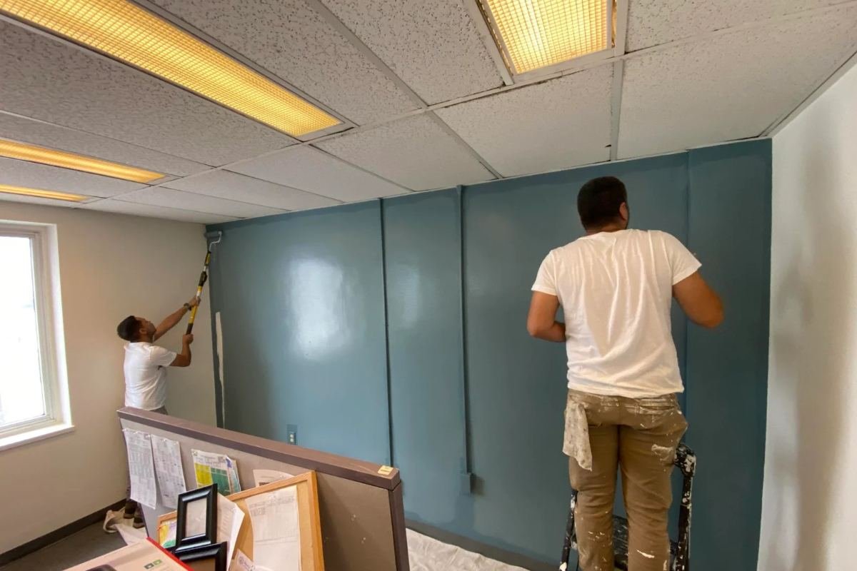 Florida ColorCraft crew painting a commercial office interior in Sarasota County
